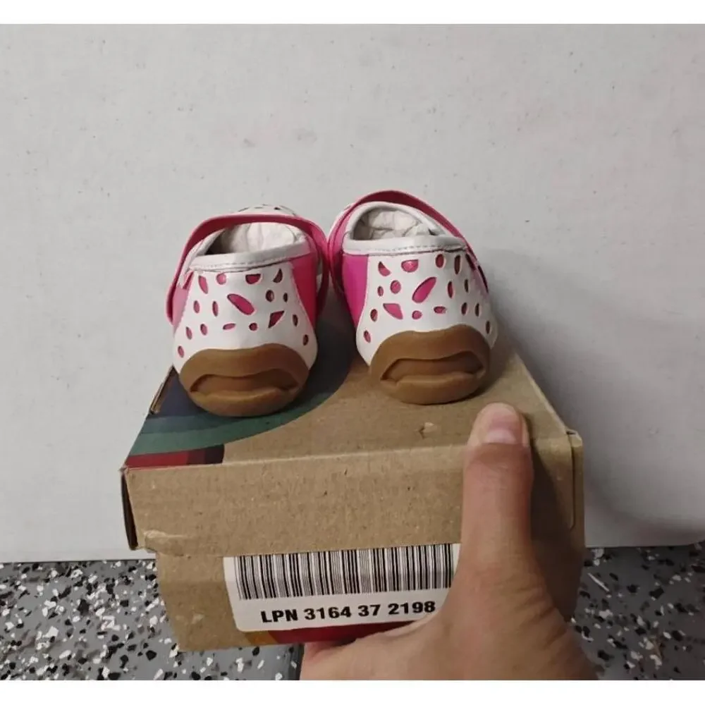 Umi Girls Pink and White Mary Jane Shoes